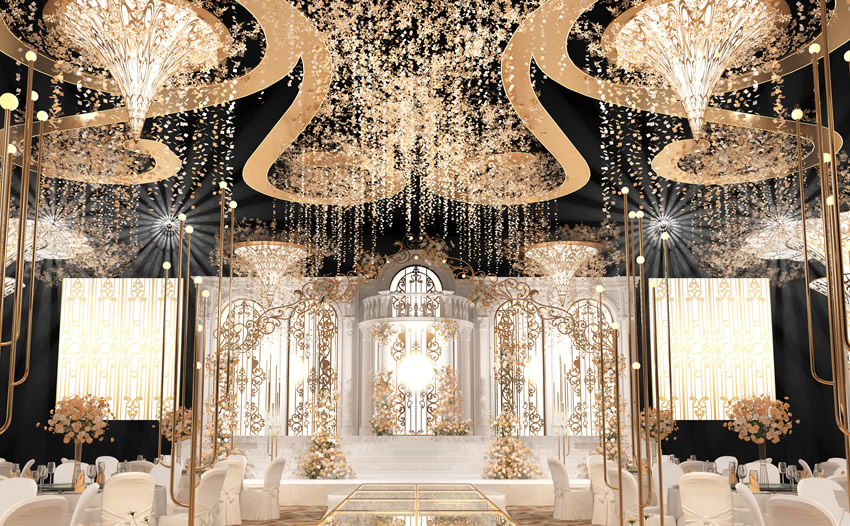 槐荫花木兰喜事汇金色大厅效果展示